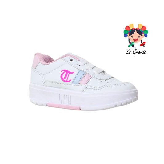 084 CAGS Bco Rosa Cielo Sint Tenis Casual para Niña