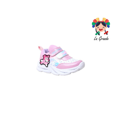 087-100 SPACE BOYS Rosa Blanco Tenis Deportivo para Bebé y Niña