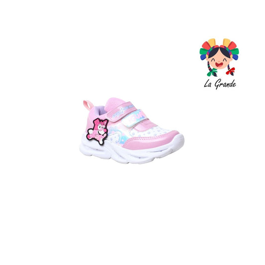 087-100 SPACE BOYS Rosa Blanco Tenis Deportivo para Bebé y Niña