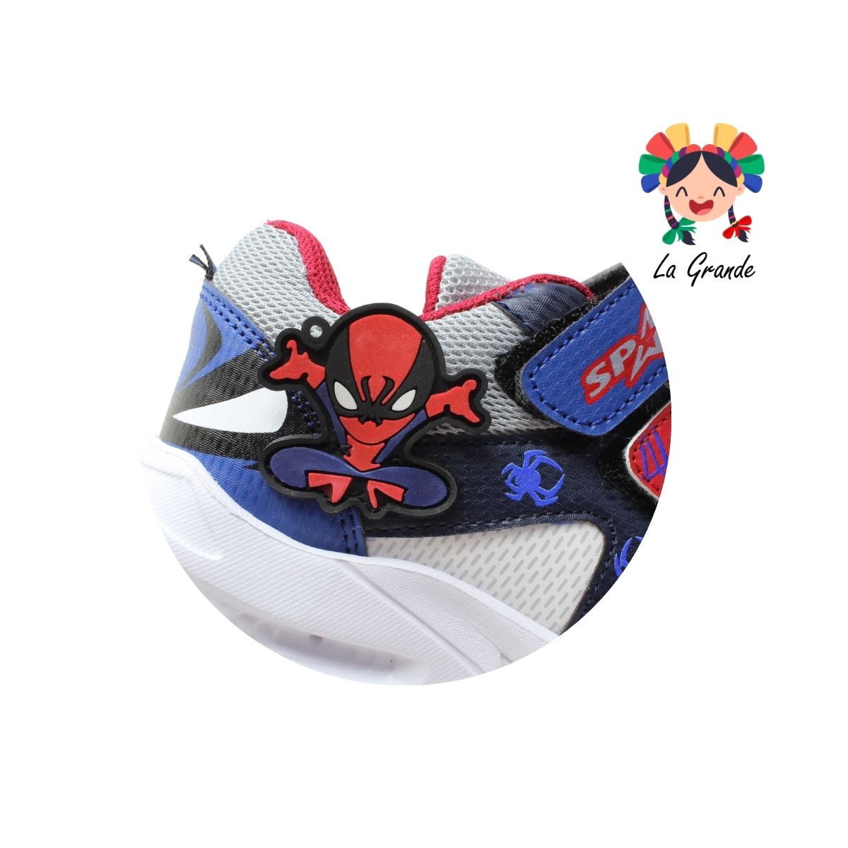 087-20 SPACE BOYS Blanco Gris Tenis Deportivo para Bebé, Niña y Niño