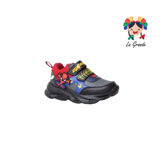 087-20 SPACE BOYS Negro Rojo Sint Tenis Running para Niña y Niño