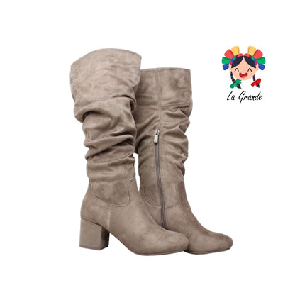 0873 YAELI Taupe Ante Bota Larga para Dama