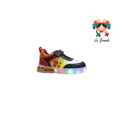 089-120 SPACE BOYS Negro Rojo Sint Tenis Casual con Luz Led para Niño
