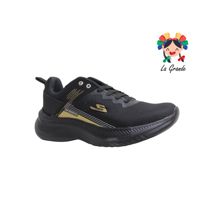 090 SPEIS10 Negro Oro Tenis Deportivo para Caballero