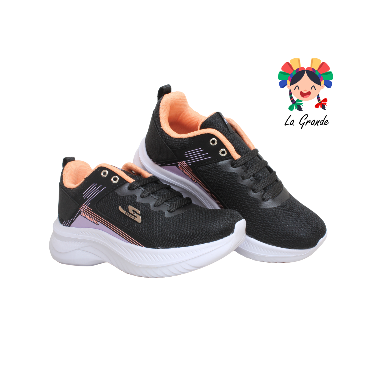 090 SPEIS10 Ngo Coral Lila Tenis Deportivo para Dama