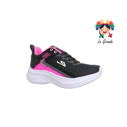090 SPEIS10 Negro Fiusha Tenis Deportivo para Dama