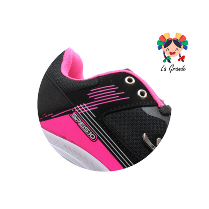 090 SPEIS10 Negro Fiusha Tenis Deportivo para Dama