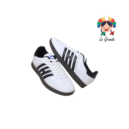0927 APT Blanco Negro Tenis Casual para Caballero