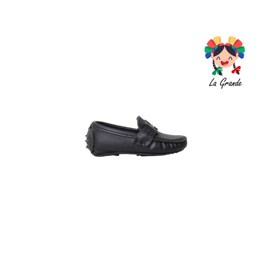 093 CUSTOM Negro Zapato tipo Mocasín para Bebé