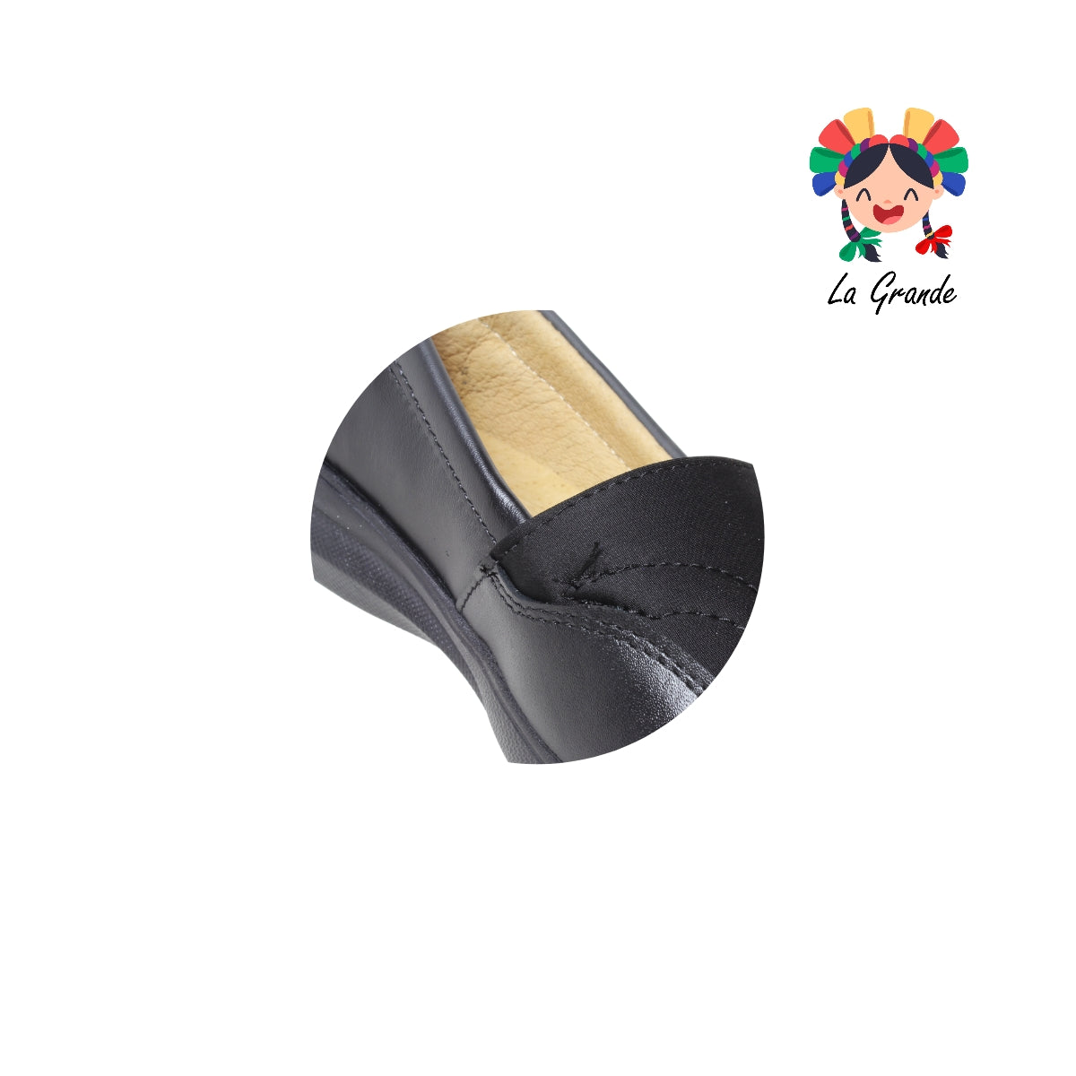 802 FANNY Negro Piel Zapato Casual para Dama