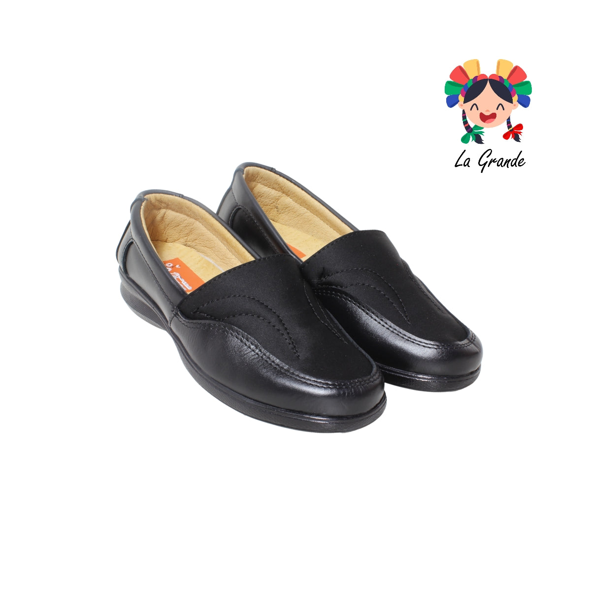 802 FANNY Negro Piel Zapato Casual para Dama