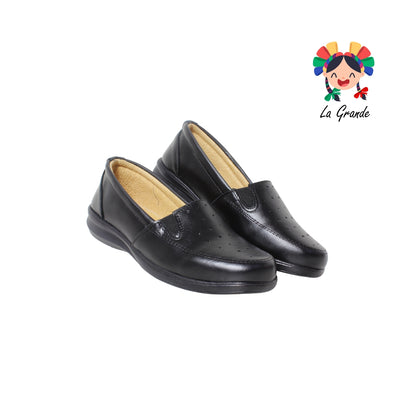 800 FANNY Negro Piel Zapato Casual para Dama