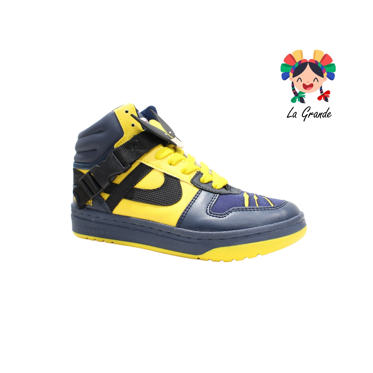 060047 PANAM Azul Amarillo Ngo Sint Tenis Bota para Dama, Joven y Caballero Nacional Original