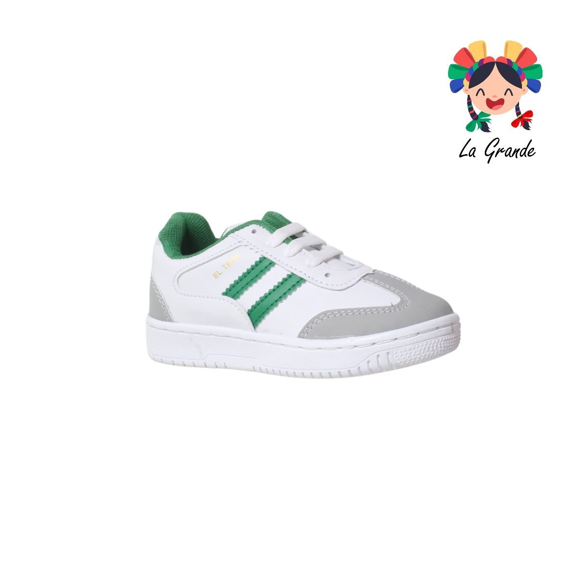 314 EL TRES Blanco Verde Tenis Casual para Niña y Niño