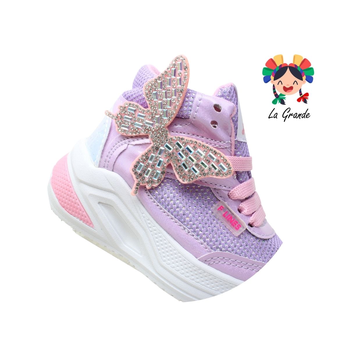 10000 FOUR LINES Lila Malla Tenis Casual para Bebé