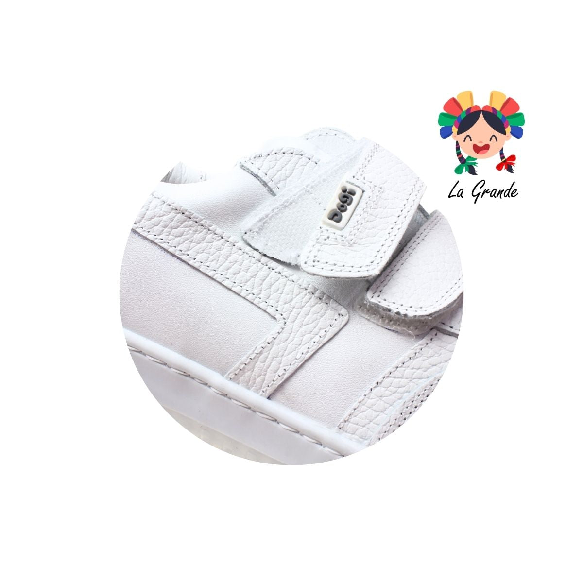 10001 DOGI Blanco Piel Tenis Escolar para Dama y Joven