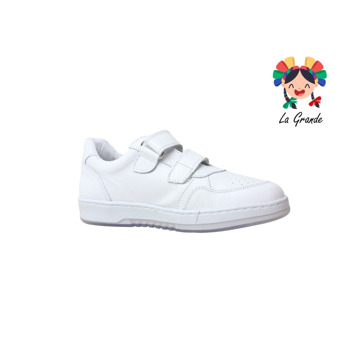 10001 DOGI Blanco Piel Tenis Escolar para Dama y Joven
