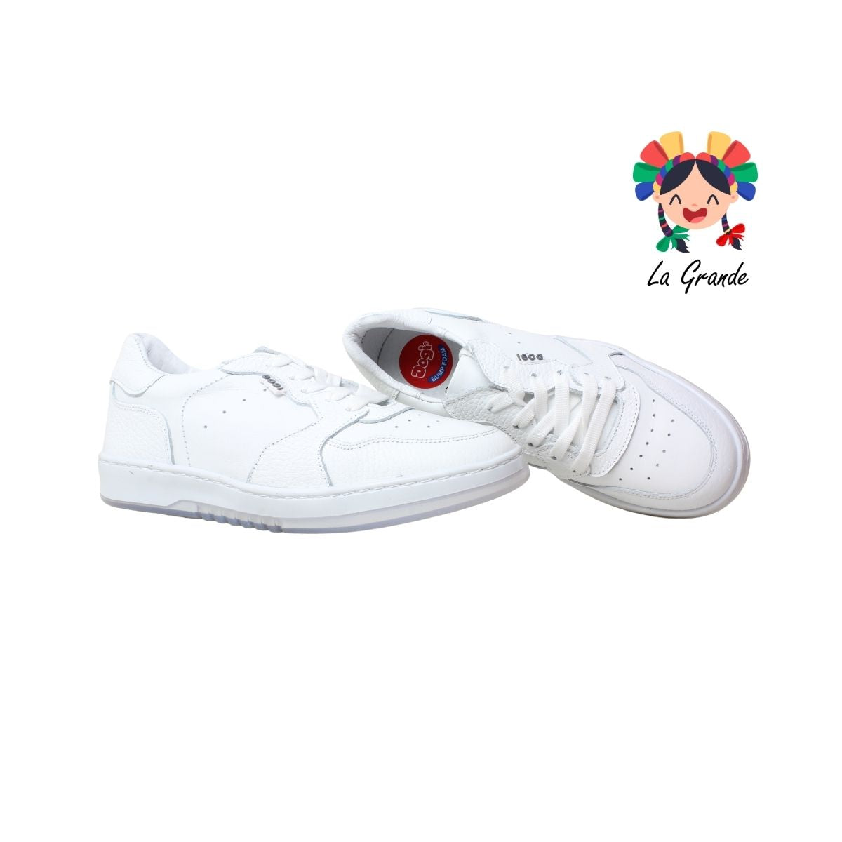 10002 DOGI Blanco Piel Tenis Escolar para Dama y Joven