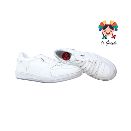 10002 DOGI Blanco Piel Tenis Escolar para Dama y Joven