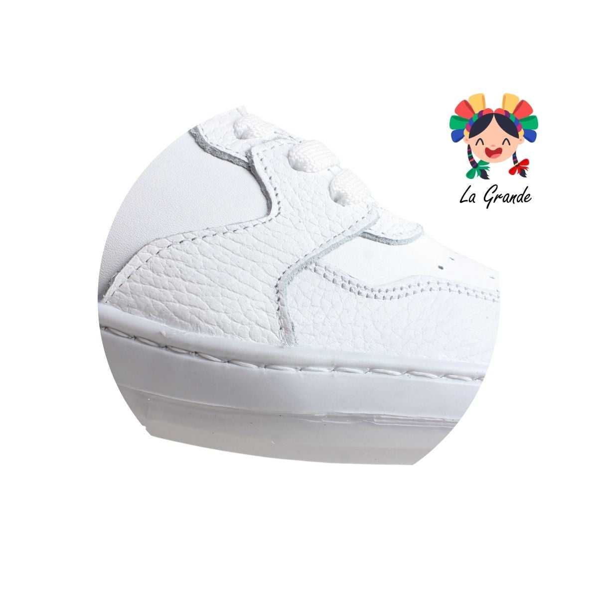 10002 DOGI Blanco Piel Tenis Escolar para Dama y Joven