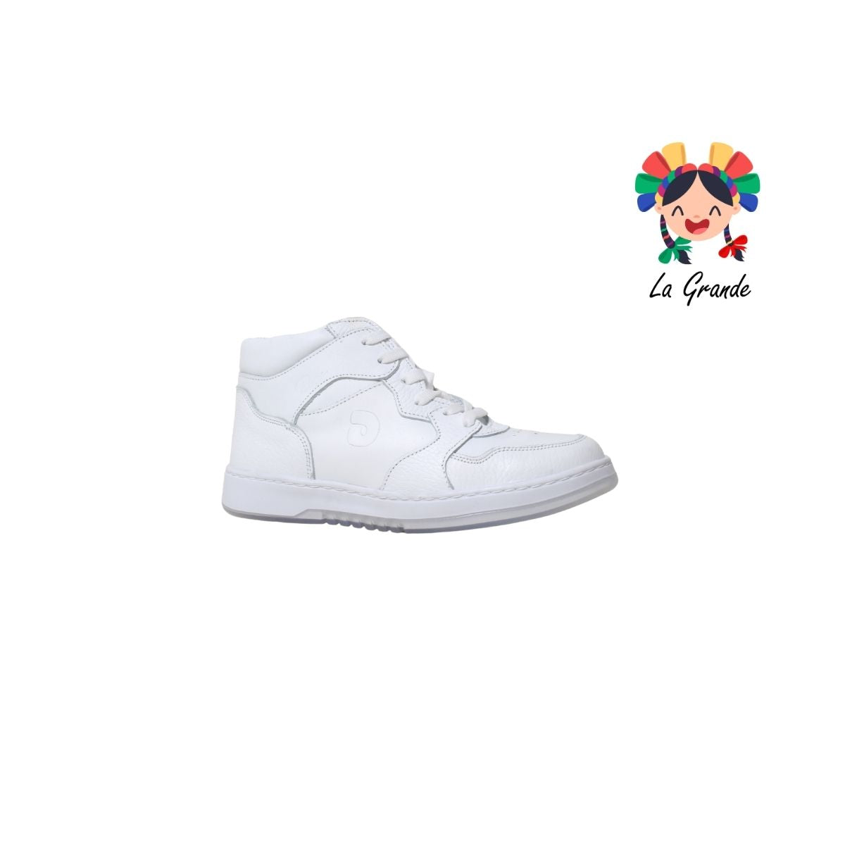 10005 DOGI Blanco Piel Tenis Escolar para Niña, Niño, Dama y Joven