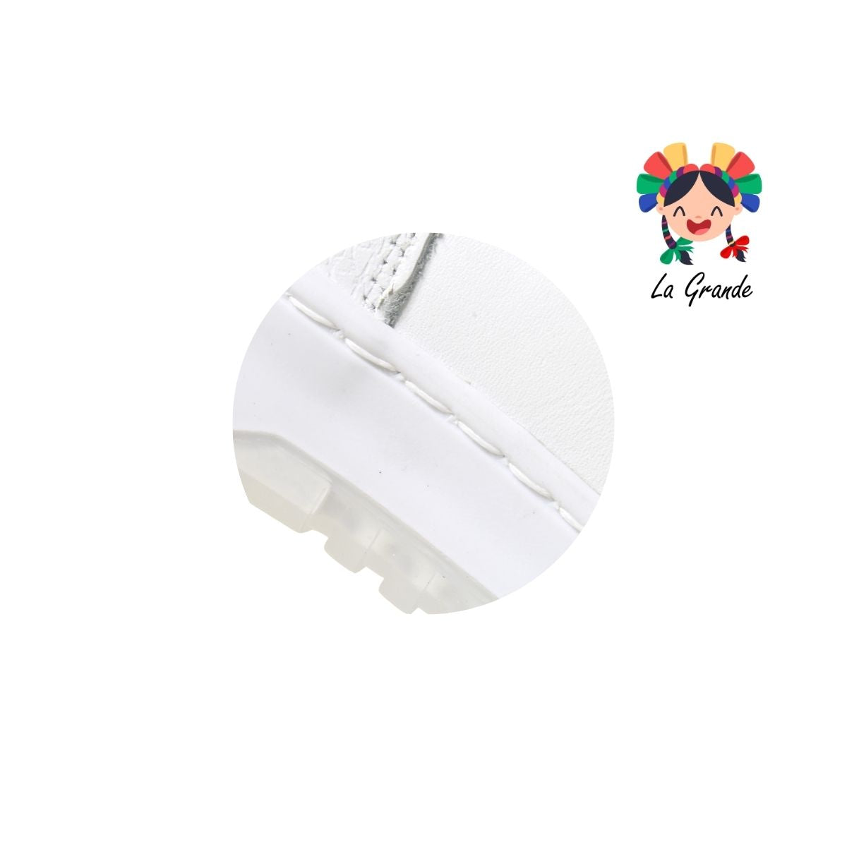 10005 DOGI Blanco Piel Tenis Escolar para Niña, Niño, Dama y Joven