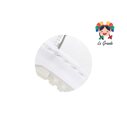 10005 DOGI Blanco Piel Tenis Escolar para Niña, Niño, Dama y Joven