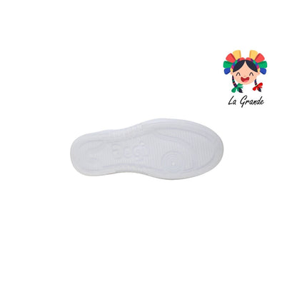 10005 DOGI Blanco Piel Tenis Escolar para Niña, Niño, Dama y Joven