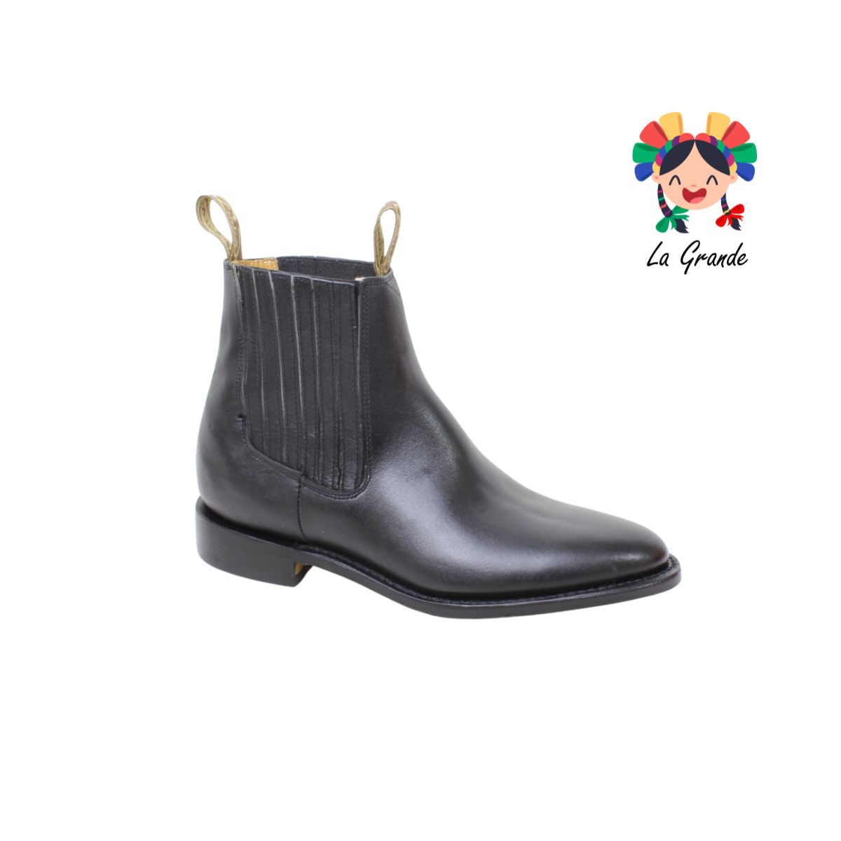 1000 FINICA Negro Piel Bota Casual para Caballero