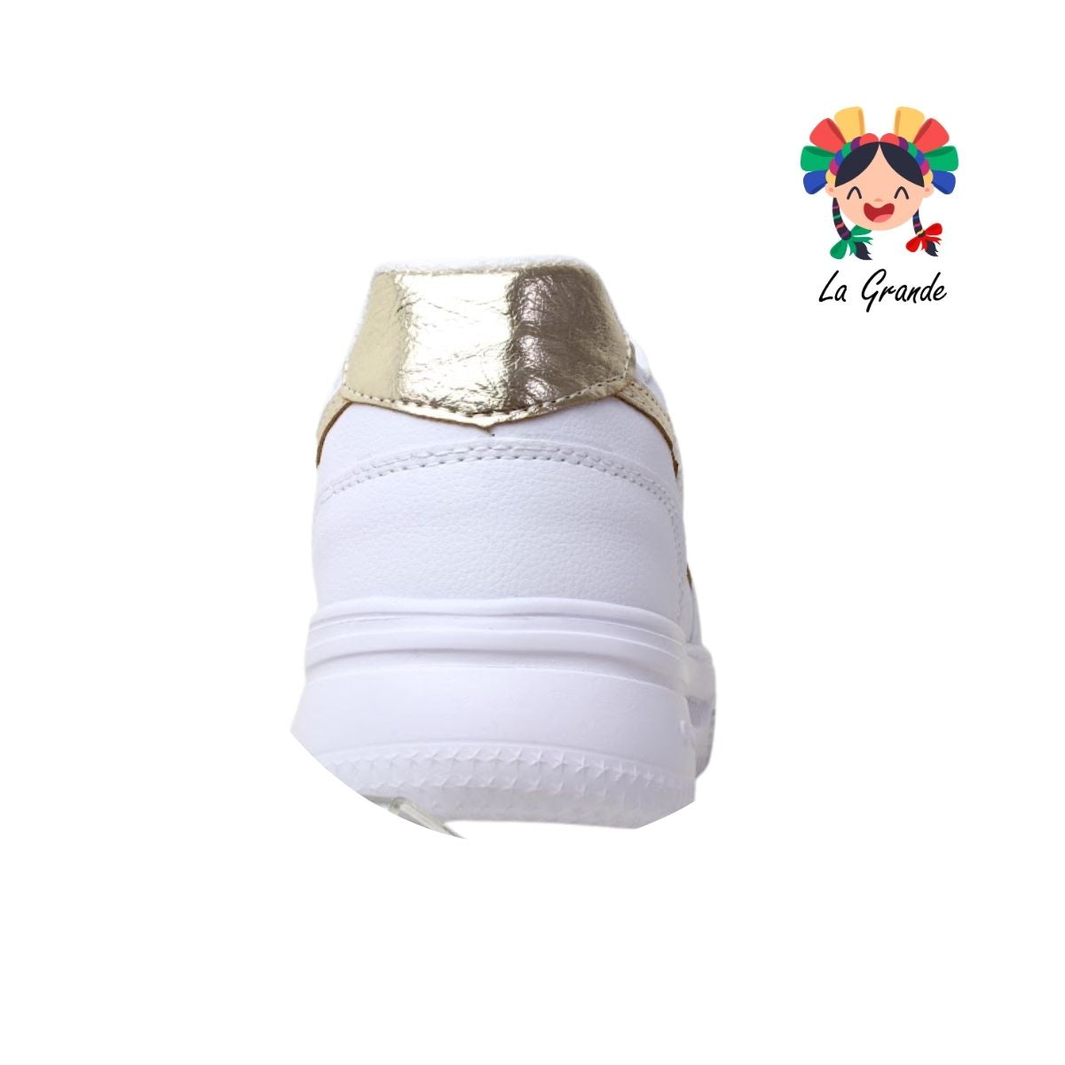 1001 BELIVA Blanco Oro Sint Tenis Casual para Dama