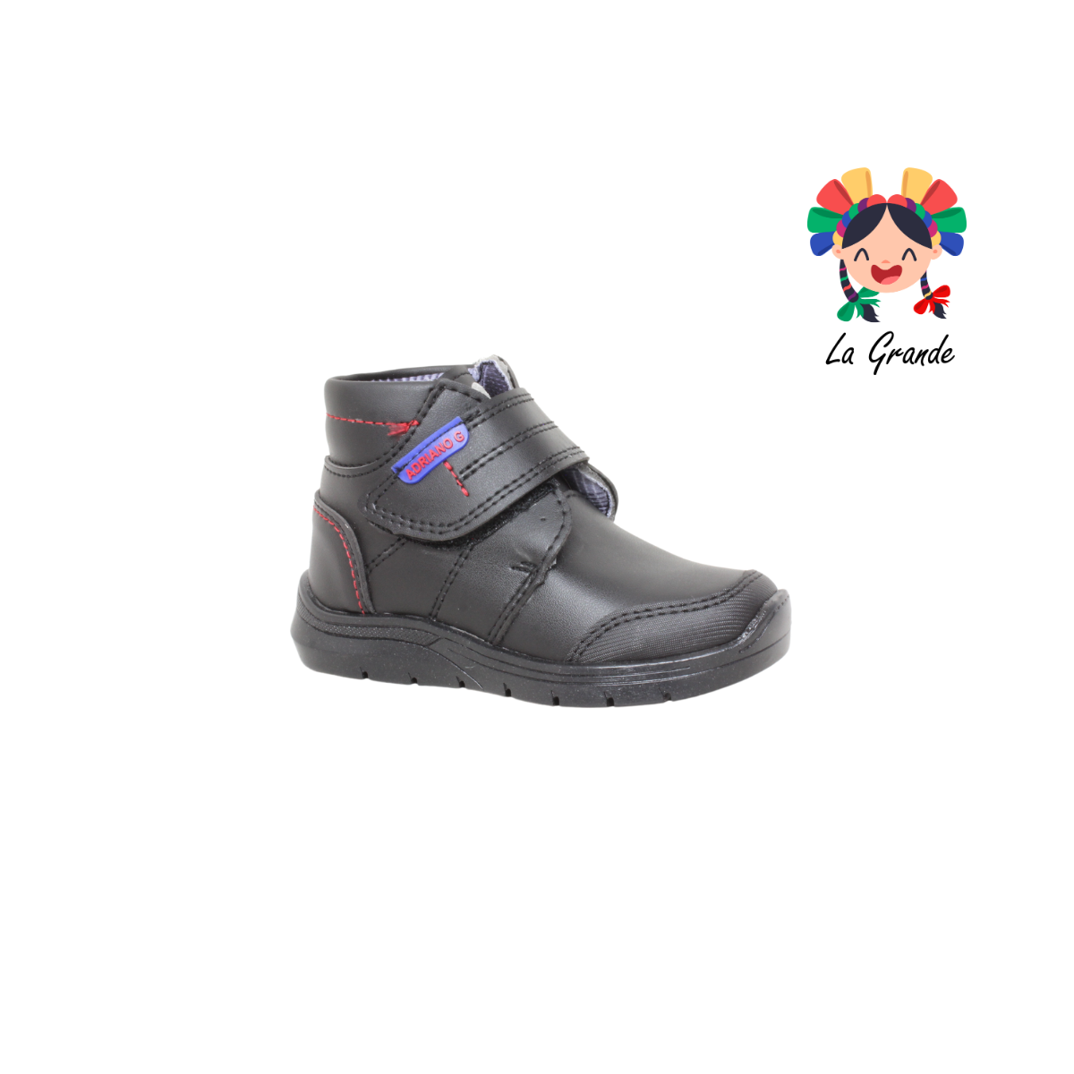 1005 ADRIANO GIANETTI Negro Sint Zapato Escolar para Niño