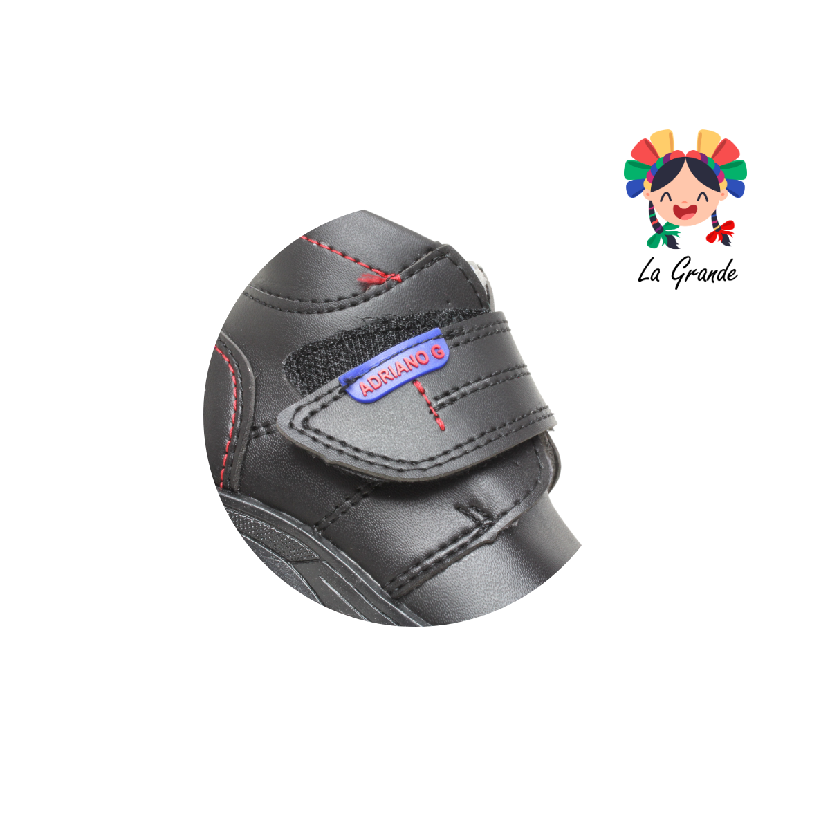 1005 ADRIANO GIANETTI Negro Sint Zapato Escolar para Niño