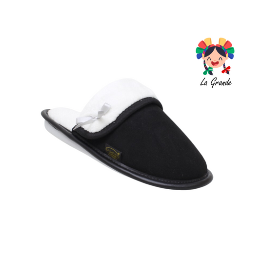 10087 STAHL Negro Pantufla Moño para Dama
