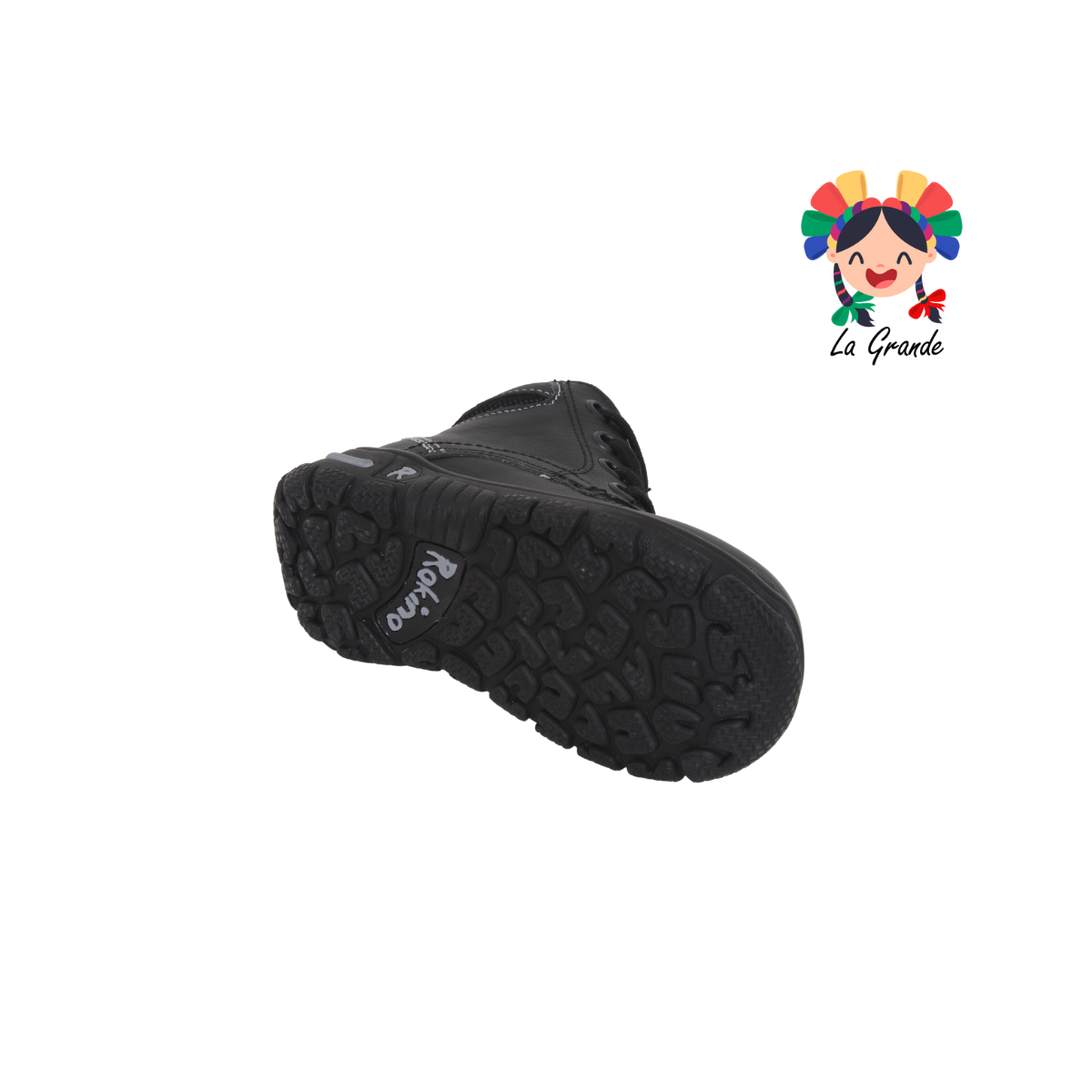 1009 ROKINO Negro Piel Zapato Escolar para Niño