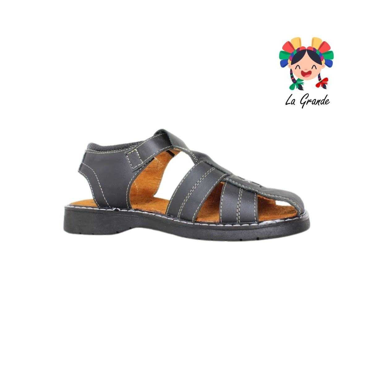 100 MOMISH Negro Piel Huarache para Joven y Caballero