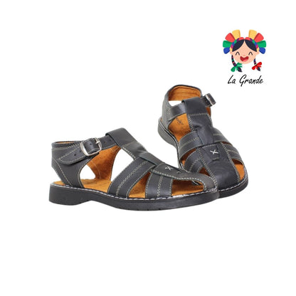 100 MOMISH Negro Piel Huarache para Joven y Caballero