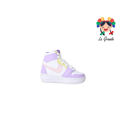 1010 PAOLA RAMIREZ Blanco Lila Unicornio Sint Tenis Casual para Niña