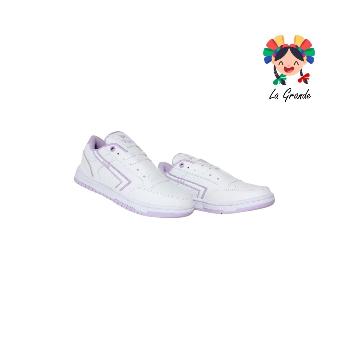 1010 FRAKOS Blanco Lila Tenis Casual para Dama