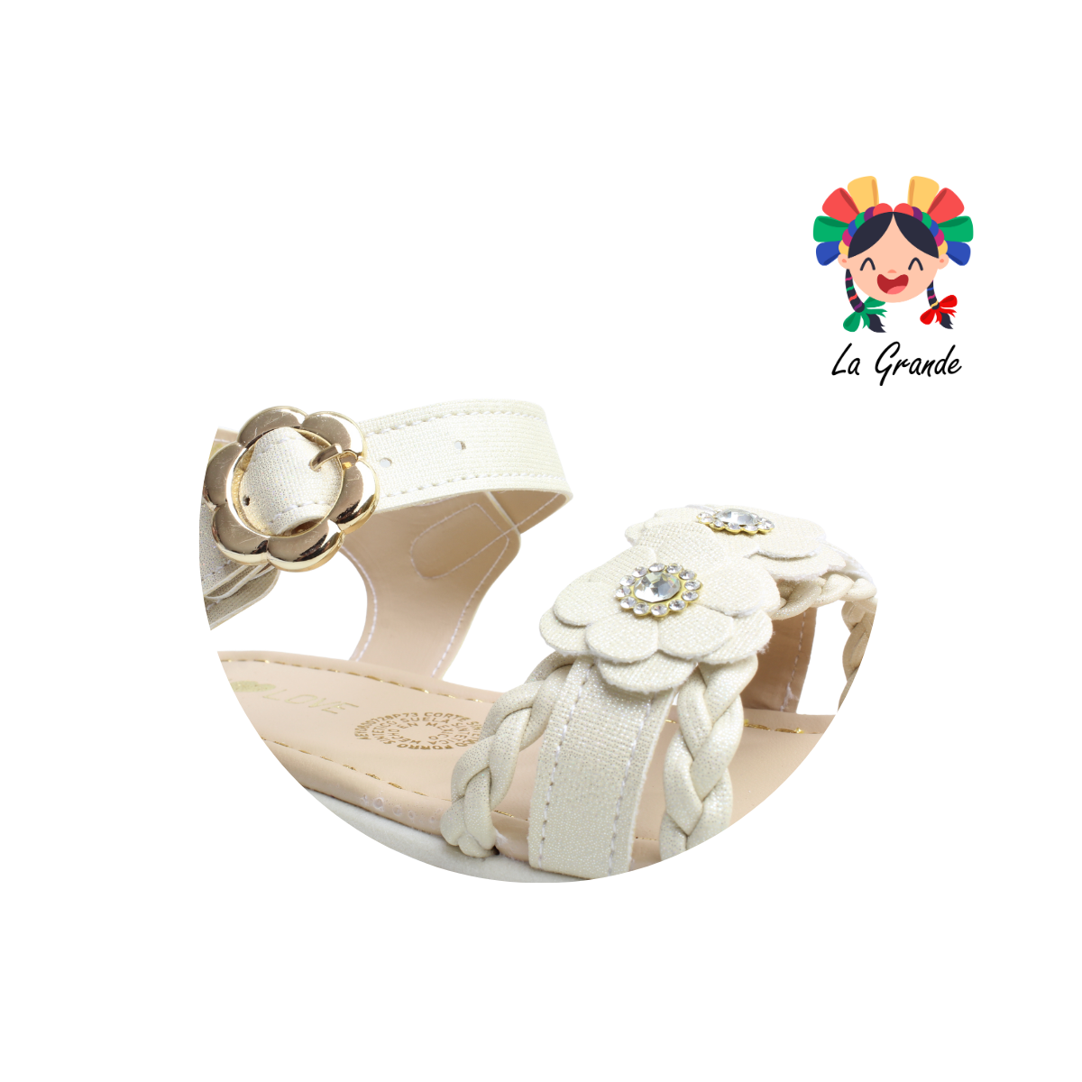 1011 CAMI LOVE Oro Sandalia Casual para Bebé y Niña