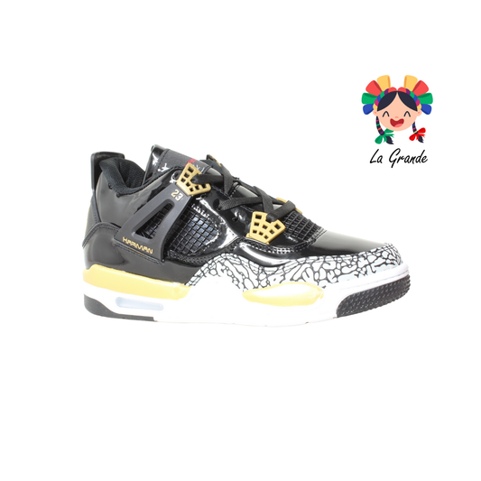 1016 HARMAN Negro Oro Tenis Casual para Caballero