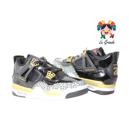 1016 HARMAN Negro Oro Tenis Casual para Caballero
