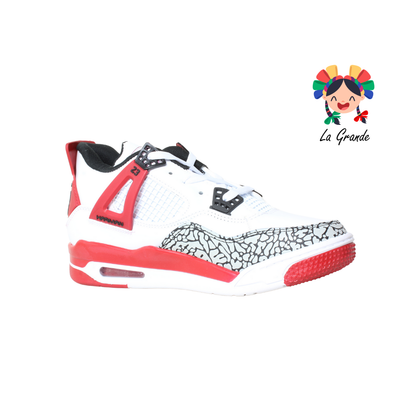 1016 HARMAN Blanco Rojo Tenis Casual para Caballero