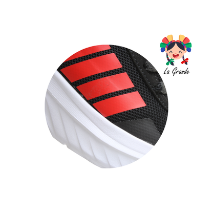 1016 HEBOX Negro Rojo  Tenis Deportivo para Niña y Niño