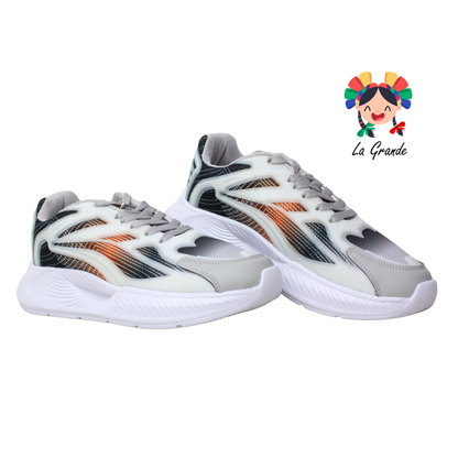 10173 MAKKENA Gris Naranja Tenis Deportivo para Caballero