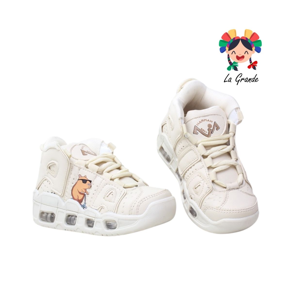 1018 CAPI HARMAN Latte Sint Tenis Casual con Luces para Niña