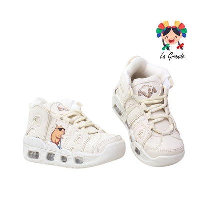 1018 CAPI HARMAN Latte Sint Tenis Casual con Luces para Niña