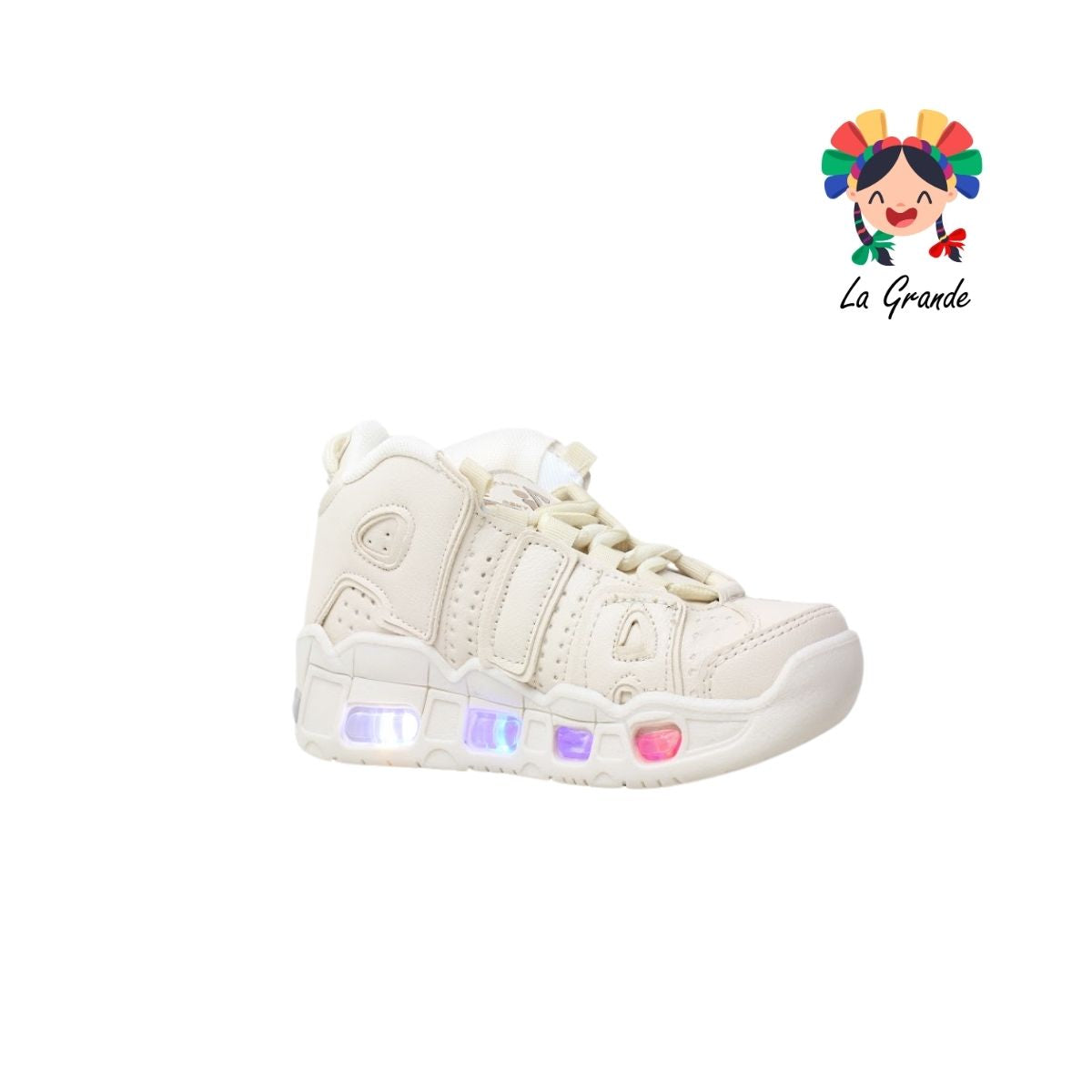 1018 CAPI HARMAN Latte Sint Tenis Casual con Luces para Niña