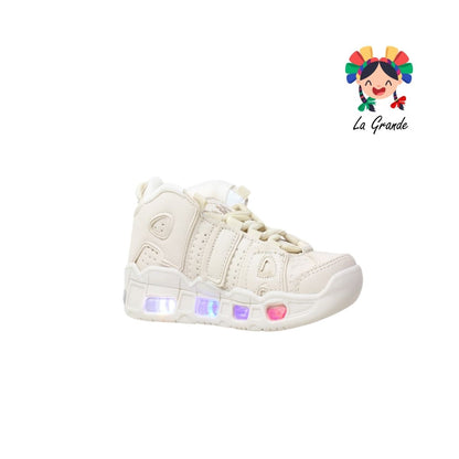 1018 CAPI HARMAN Latte Sint Tenis Casual con Luces para Niña