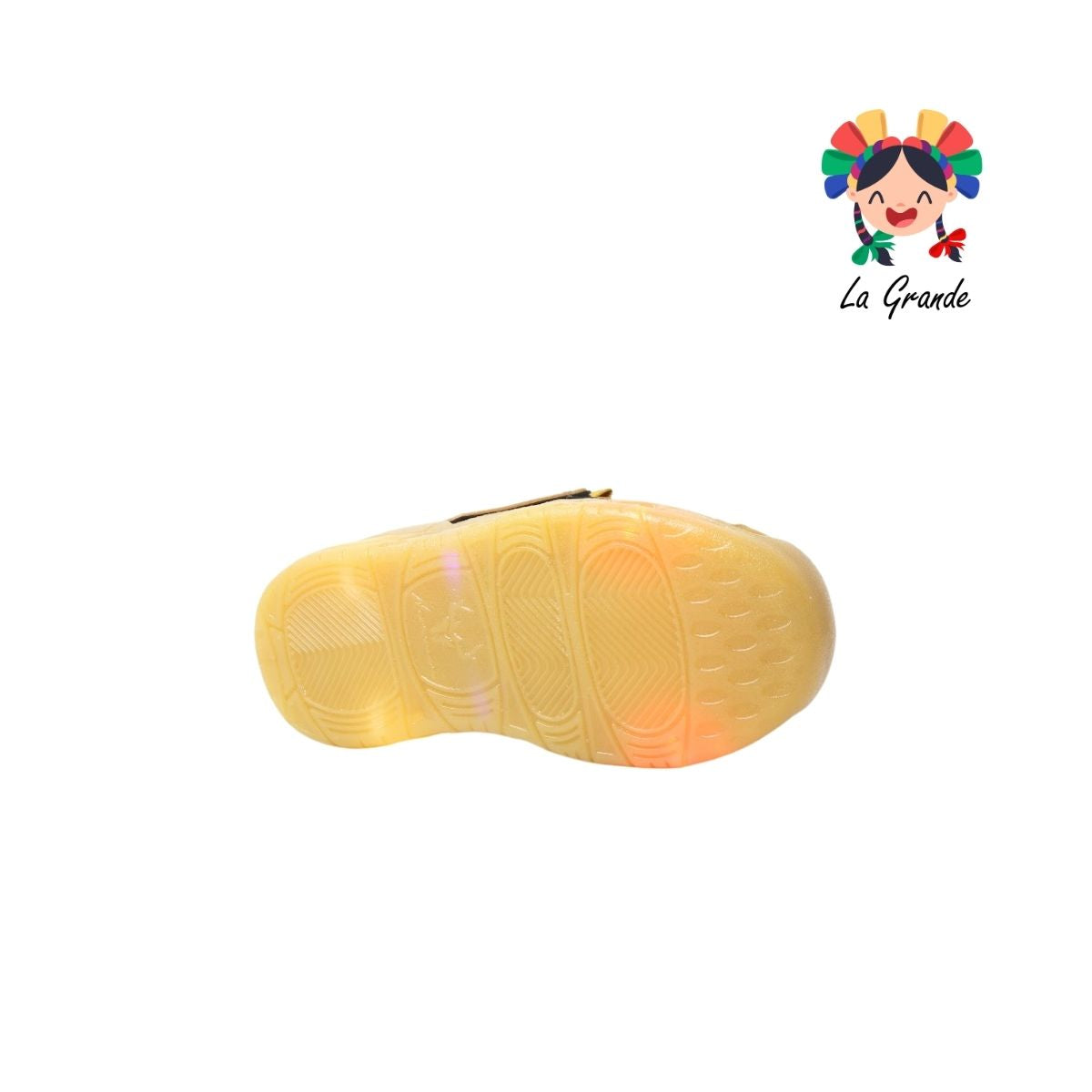 1018 CAPI HARMAN Mostaza Negro Nobuck Tenis Casual con Luces para Niña y Niño