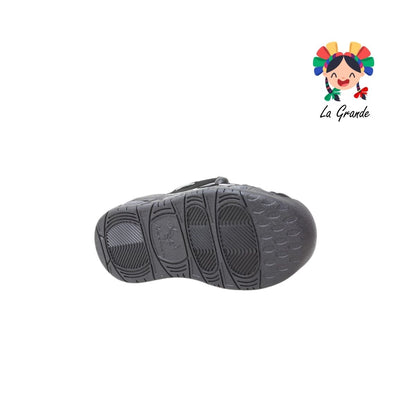 1018 HARMAN Negro Blanco Nobuck Tenis Casual con Luces para Niña y Niño